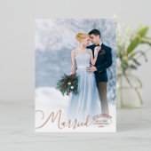 Pas getrouwd Manuscript Gehuwd Kleine Kerstmis 2 F Folie Feestdagenkaart (Staand Voorkant)