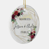 Pas getrouwd Marble Keramisch Ornament (Rechts)