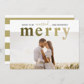 Pas getrouwd met huwelijk en huwelijk feestdagenkaart (Voorkant / Achterkant)