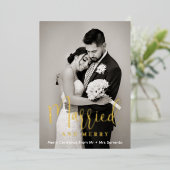 Pas getrouwd met huwelijk en vervalsing - Gold Folie Feestdagenkaart (Staand Voorkant)