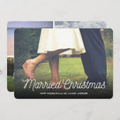 Pas getrouwd met kerstfeest feestdagenkaart (Voorkant / Achterkant)