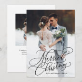 Pas getrouwd met kerstfeestdag feestdagenkaart (Voorkant / Achterkant)