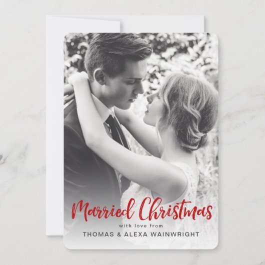 Pas getrouwd met kerstfoto's Kaart (Voorkant)