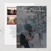 Pas getrouwd met kerstkalligrafie - foto-ingang feestdagenkaart (Voorkant / Achterkant)