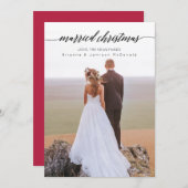 Pas getrouwd met kerstmis foto feestdagenkaart (Voorkant / Achterkant)