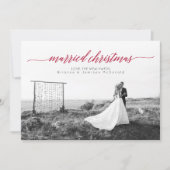 Pas getrouwd met kerstmis foto feestdagenkaart (Voorkant)