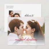 Pas getrouwd met kerstmis foto feestdagenkaart (Voorkant / Achterkant)