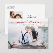 Pas getrouwd met kerstmis foto feestdagenkaart (Voorkant / Achterkant)