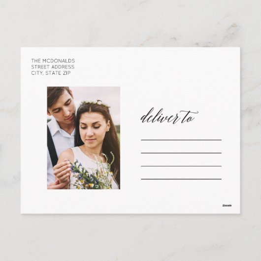 Pas getrouwd met kerstmis foto feestdagenkaart (Achterkant)