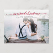 Pas getrouwd met kerstmis foto feestdagenkaart (Voorkant)