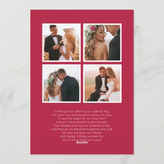 Pas getrouwd met kerstmis foto feestdagenkaart (Achterkant)