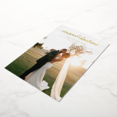 Pas getrouwd met kerstmis foto folie feestdagenkaart (Gedraaid)