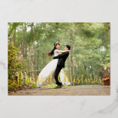 Pas getrouwd met Kerstmis Foto Folie Feestdagenkaart (Voorkant)