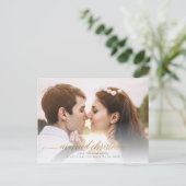 Pas getrouwd met kerstmis foto | Goud Feestdagenkaart (Staand voorkant)