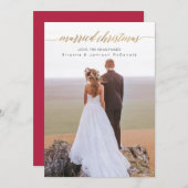 Pas getrouwd met kerstmis foto | Goud Feestdagenkaart (Voorkant / Achterkant)