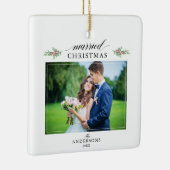 Pas getrouwd met kerstmis keramisch ornament (Rechts)