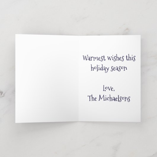 Pas getrouwd met minimalistische huwelijkse voorwa folie feestdagenkaart (Binnenlaag)