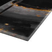 Pas getrouwd met zwarte en goudkleuren snijplank (Hoek)