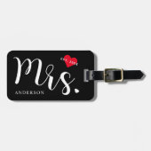 Pas getrouwd mevrouw Black and White Bagagelabel (Voorkant horizontaal)