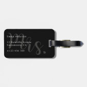 Pas getrouwd mevrouw Black and White Bagagelabel (Achterkant horizontaal)