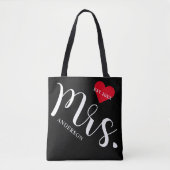 Pas getrouwd mevrouw Black and White Tote Bag (Voorkant)