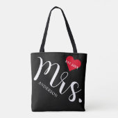 Pas getrouwd mevrouw Black and White Tote Bag (Achterkant)