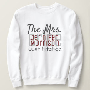 Pas getrouwd Modern Maroon Wedding Clothing Trui