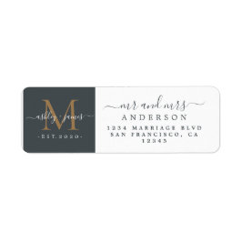 Pas getrouwd Monogram de heer Mrs Return Etiket