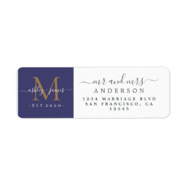 Pas getrouwd Monogram de heer Mrs Return Etiket