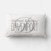 Pas getrouwd Monogram Namen Initiaal Wit Kussen (Voorkant)