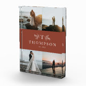 Pas getrouwd monogram terracotta vier afbeelding fotoblokken (Rechts)