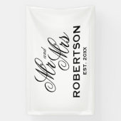 Pas getrouwd Mr. en Mrs. aangepast trouwbanner-tek Spandoek (Verticaal)