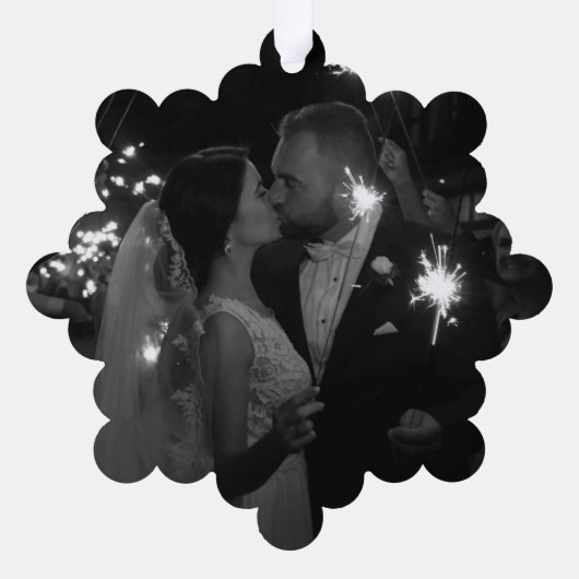 Pas getrouwd Mr. en Mrs. elegante rode kerstfoto Ornament Kaart