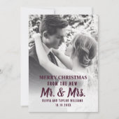 Pas getrouwd Mr. en Mrs. First-kerstfoto Feestdagenkaart (Voorkant)