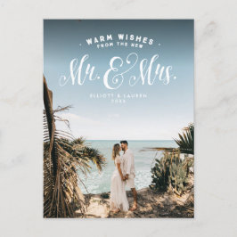 Pas getrouwd Mr en Mrs vakantiefoto briefkaart