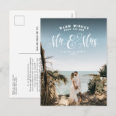 Pas getrouwd Mr en Mrs vakantiefoto briefkaart (Voorkant / Achterkant)