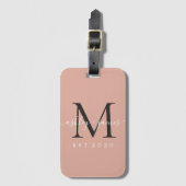 Pas getrouwd Mr. Mrs. Black Monogram Names Dusty P Bagagelabel (Voorkant (verticaal))