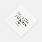 Pas getrouwd Mr & Mrs Wedding Servet (Hoek)