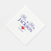 Pas getrouwd Mr & Mrs Wedding Servet (Hoek)