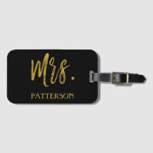 Pas getrouwd Mrs. Achternaam Bagage Bag Label Bagagelabel (Voorkant (horizontaal))