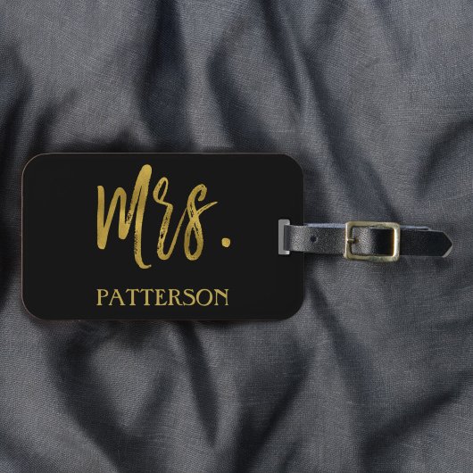 Pas getrouwd Mrs. Achternaam Bagage Bag Label Bagagelabel