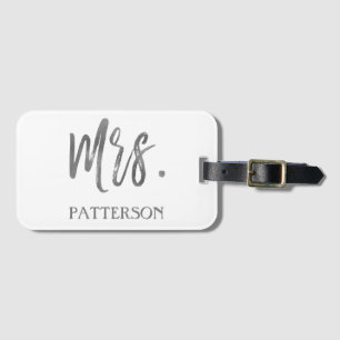 Pas getrouwd Mrs. Achternaam Bagage Bag Label Bagagelabel