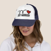Pas getrouwd!-mutsen met grappig hart ontwerp trucker pet (In situ)