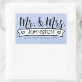 Pas getrouwd Naam Witte banner Rechthoekige Sticker (Tas)