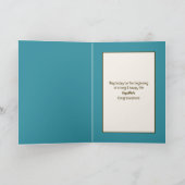 Pas getrouwd namen op een strand Kaart met zeester (Binnen)