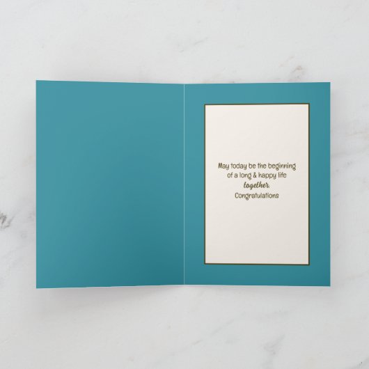 Pas getrouwd namen op een strand Kaart met zeester (Binnen)