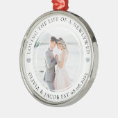 Pas getrouwd net getrouwd Foto Keepsake Metalen Ornament (Links)