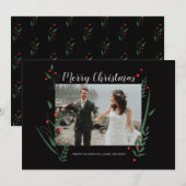 "Pas getrouwd Noel" Gepersonaliseerde Kerstmis Kaa Feestdagenkaart (Voorkant / Achterkant)