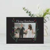 "Pas getrouwd Noel" Gepersonaliseerde Kerstmis Kaa Feestdagenkaart (Staand voorkant)