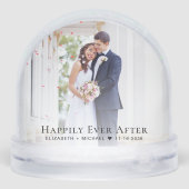 Pas getrouwd nog lang en gelukkig na foto sneeuwbol (Achterkant)